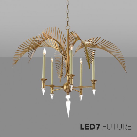 John-Richard - Palm Frond 5-Light Chandelier